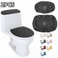 thumbnail image 1 of Thick Plush oilet Tank Cover and Toilet Lid Cover Set Elastic Bottom Color Fit for Home and Hotel Bathroom Toilet Covers 2Pcs Dark Gray One Size, 1 of 2