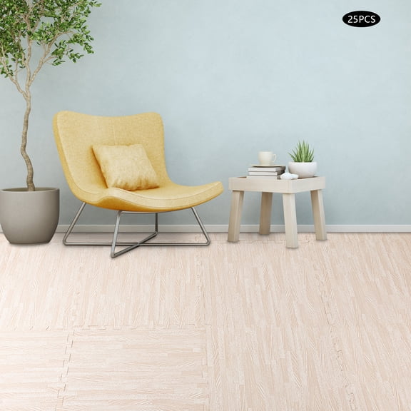 Thick Printed Foam Tiles Interlocking Foam Mat,25 Pcs Wood Grain Style Protective Flooring,Protective Flooring Mat for Home Gym and Fitness Room