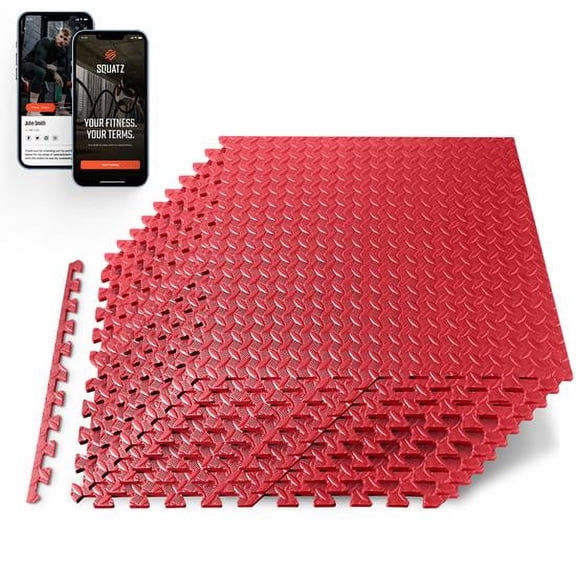 Thick Puzzle Exercise Mat, 10 Pcs EVA Foam Interlocking Tiles for Gym Equipment and Cushion for Workouts, Durable Non-Skid Texture, Easy to Assemble, Red