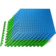 thumbnail image 1 of Thick Puzzle Exercise Mat, 10 Pcs EVA Foam Interlocking Tiles Protective Flooring for Gym Equipment and Cushion for Workouts, Durable Non-Skid Texture, Easy to Assemble, Blue and Green, 1 of 3