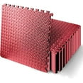 thumbnail image 1 of Thick Puzzle Exercise Mat, 25 Pcs EVA Foam Interlocking Tiles Protective Flooring for Gym Equipment and Cushion for Workouts, Durable Non-Skid Texture, Easy to Assemble, Red, 1 of 3