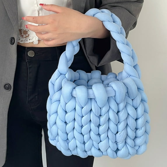 Thick Quality Yarn Woven Bag,Personalized Women's Handbag,Washable Fashionable Tote,Contracted Versatile Design,Handcrafted,Durable Polyurethane,Daily Casual Bag