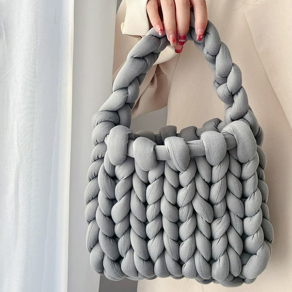 Thick Quality Yarn Woven Bag,Personalized Women's Handbag,Washable Fashionable Tote,Contracted Versatile Design,Handcrafted,Durable Polyurethane,Daily Casual Bag