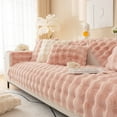 thumbnail image 1 of Thick Rabbit Plush Sofa Cushion, 2023 New Non-Slip Sofa Cover, Soft Faux Throw Couch Cushion Covers Furniture Protector Mat ( Pink, 45*45cm ), 1 of 7