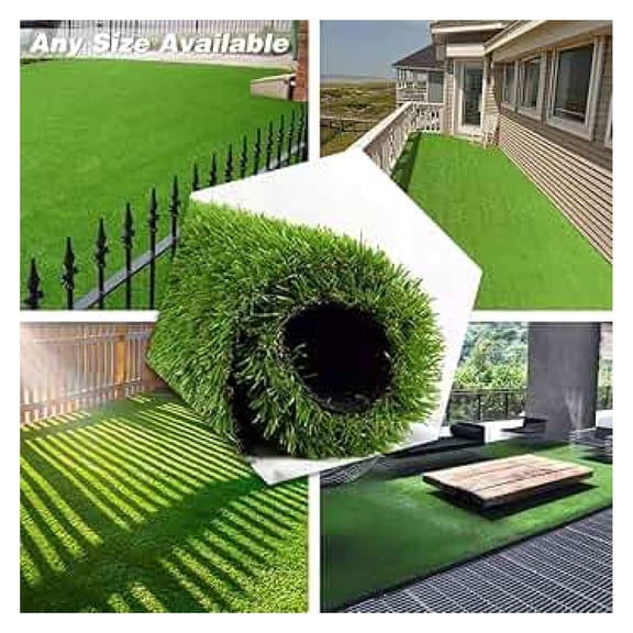 Thick Realistic Artificial Grass Turf 3.3FTX5FT, Indoor Outdoor Grass Rug Carpet Pet Faux Synthetic Grass Astroturf Rug for Garden Backyard Patio Balcony with Drainage Holes/Rubber Backing