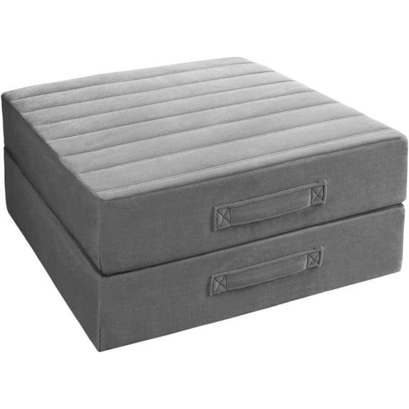 Thick Replacement Couch Cushions 2 Sets, Upholstery Foam with Washable Covers for Sofa Cushion Chair Meditation - 24 24 5 Inch, High Density Foam, Grey