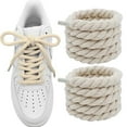 thumbnail image 1 of Thick Rope Shoe Laces for Air Force 1, Dont Punch DIY Chunky Jumbo Shoelaces for Dunk,Air Jordan,AF1 Sneakers, Beige, 1 of 7