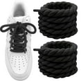 thumbnail image 1 of Thick Rope Shoe Laces for Air Force 1, Dont Punch DIY Chunky Jumbo Shoelaces for Dunk,Air Jordan,AF1 Sneakers, Black, 1 of 7