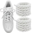 thumbnail image 1 of Thick Rope Shoe Laces for Air Force 1, Dont Punch DIY Chunky Jumbo Shoelaces for Dunk,Air Jordan,AF1 Sneakers, White, 1 of 7