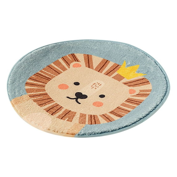 Thick Round Chair Cushion - Office & Kindergarten Seat Pad for Kids/Adults, Ergonomic Winter Warm Desk Pillow, Non-Slip Washable Stool Cover with Cute Animal Print (12-14 Inch)