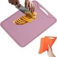thumbnail image 1 of Thick Silicone Cutting Board, Portable Double Side Non Scratch Flexible Mat for Chopping with Easy Grip, 30x22cm, 1 Piece, 1 of 9