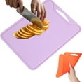 thumbnail image 1 of Thick Silicone Cutting Board, Portable Double Side Non Scratch Flexible Mat for Chopping with Easy Grip, 30x22cm, 1 Piece, 1 of 9