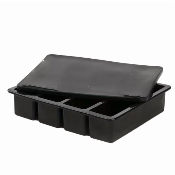 Thick Silicone Ice Cube Mold with Lid - Versatile Non-Stick Tray for Ice Cubes, Chocolate, Jelly, and More