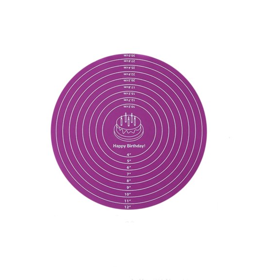 Thick Silicone Pastry Mat for Kneading and Baking Round Non Slip Dough Board with Measurement Guide Reusable Work Surface