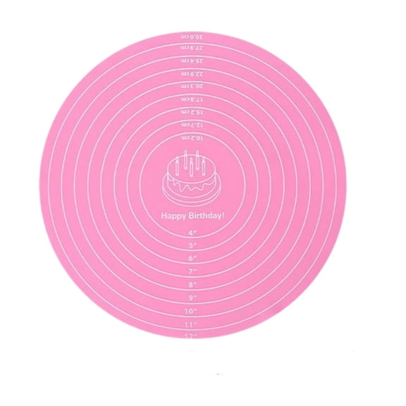Thick Silicone Pastry Mat for Kneading and Baking Round Non Slip Dough Board with Measurement Guide Reusable Work Surface