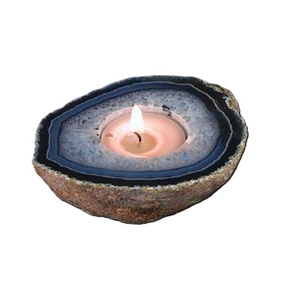 Thick Slab Tea Light Holder, Agate Mini