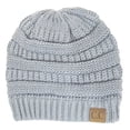 thumbnail image 1 of Thick Slouchy Knit Oversized Beanie Cap Hat - Light Grey, 1 of 1