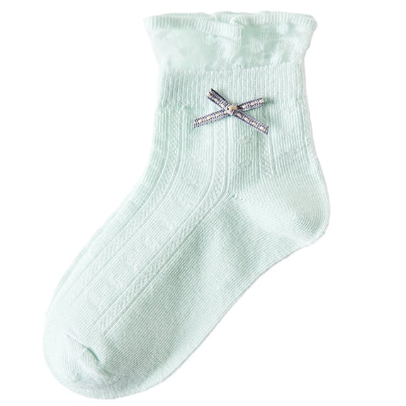 Thick Socks for Boy Lace Socks Girl Lace Ruffle Frilly Ankle Soft Dress Socks Socks for Flats Green 1Y