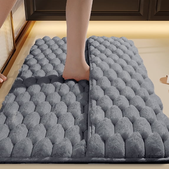 Thick Soft Non-Slip Bath Mat, Water Absorbent and Washable Bathroom Rug with Full Wrap for Foot Comfort, Shower Safe Floor Protection