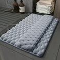 thumbnail image 1 of Thick Soft Non-Slip Bath Mat, Wuztai Water Absorbent Washable Bath Rug for Back of Foot Rubbing, 16x23.62in Bathroom Shower Mat with Full Wrap PVC Backing, Gray, 1 of 7