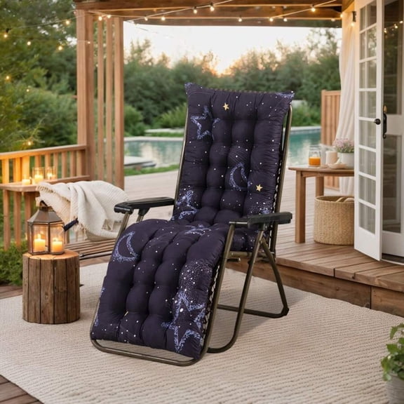 Thick Soft Polyester Long Chair Pad - Multi-Color All-Season for Dining, Office, Recliner & Outdoor Patio/Beach