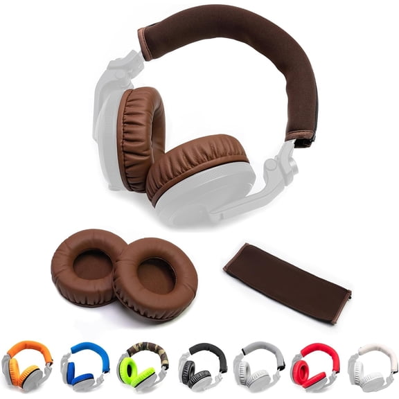 Thick Soft Protein Leather Ear Pads & Headband Cushion Cover Replacement Kits Compatible with Pioneer HDJ-X5 X5BT HDJ-X7 X7BT HDJ-X10 DJ Headphone (Blue Polyester Kits)