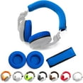 thumbnail image 1 of Thick Soft Protein Leather Ear Pads & Headband Cushion Cover Replacement Kits Compatible with Pioneer HDJ-X5 X5BT HDJ-X7 X7BT HDJ-X10 DJ Headphone (Blue Polyester Kits), 1 of 9