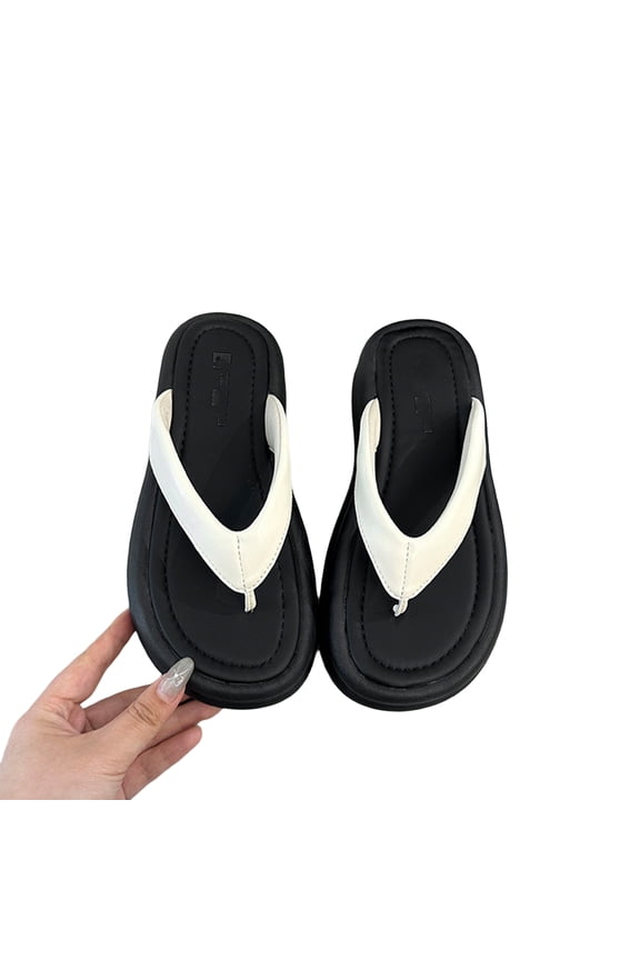 Thick Sole Flip-Flops for Women Non-Slip Cushioned Platform Slippers Slide Beach Sandals 2026