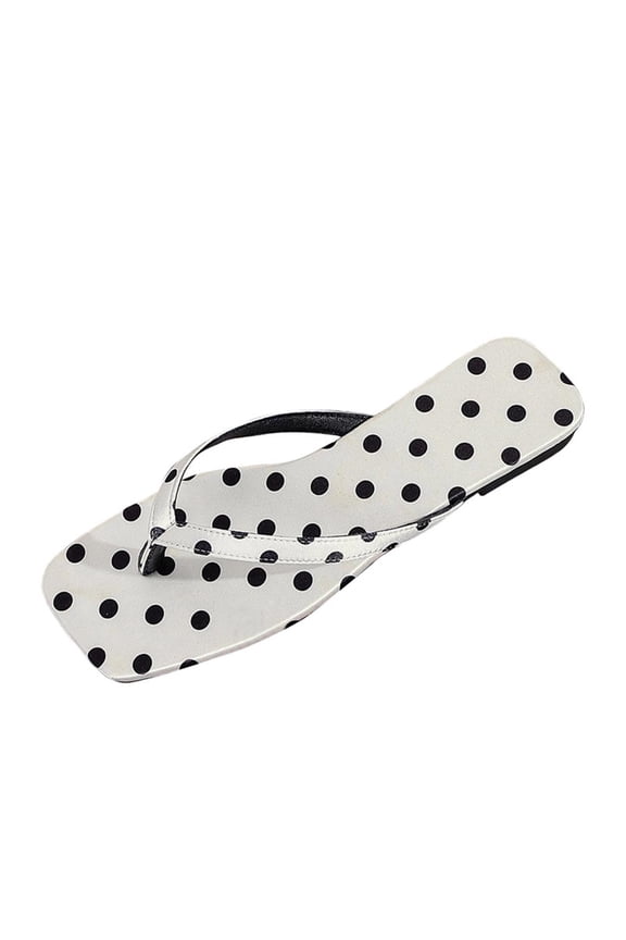 Thick Sole Slides Sandals for Women Comfortable Polka Dot Y Strap Beach Slides Summer Lightweight Cushioned Casual Mules For Women