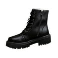 thumbnail image 1 of Thick-Soled Fashionable Boots, Casual Versatile Zipper Design, Stylish Fall Winter Footwear for Everyday and Outdoor Use Black,41, 1 of 9