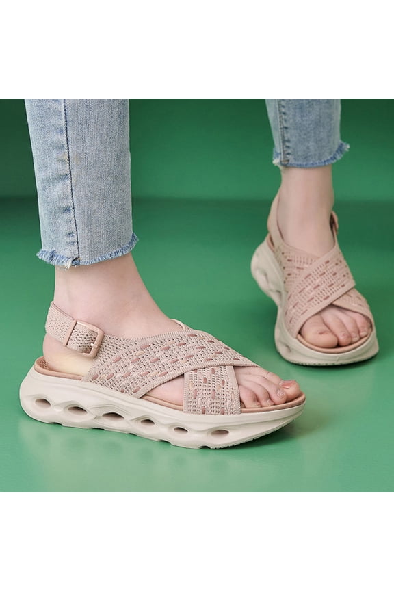 Thick Soled Sandals Are Lightweight Non Slip Comfortable Casual Fly Woven Women's Shoes
