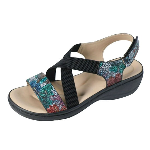 Thick Soled Slope And Round Toe Oversized Casual Women's Sandals