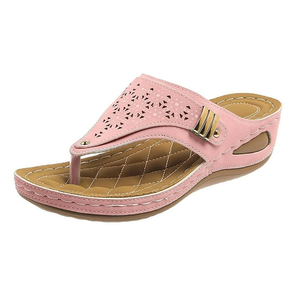 Orthopedic Wedge Sandals for Women Platform Flat Arch Support Non-Slip Beach Casual Shoes