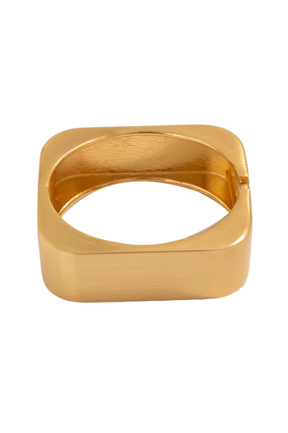 Thick Square Bangle Bracelet For Women Glossy Fashion Jewelry Accessory
