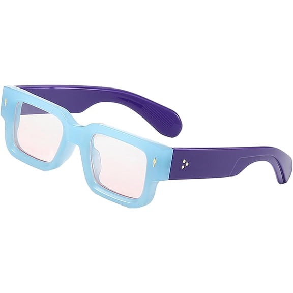 Thick Square Frame Sunglasses for Women Men Trendy Chunky Rectangle Sun Glasses Black Shades UV400 Protection