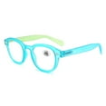 thumbnail image 1 of Thick Square Plastic Reading Glasses 2.50, Spring Hinge Blue Readers +2.50 for Men and Women, 1 of 3