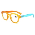 thumbnail image 1 of Thick Square Plastic Reading Glasses 3.00, Spring Hinge Orange Readers +3.00 for Men and Women, 1 of 3