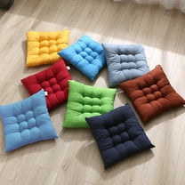 Thick Square Seat Cushion 16x16 Inch Linen Blend Office Chair Pad All-Season Non-Slip Home Decor