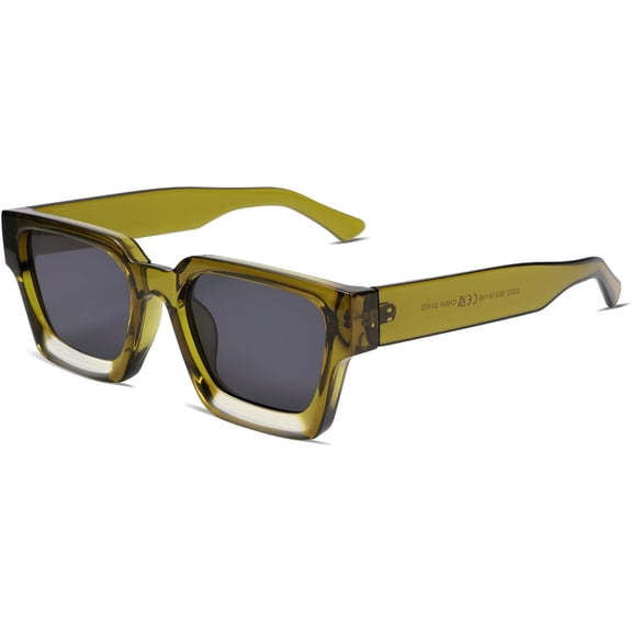 Thick Square Sunglasses for Men Women Retro Chunky Rectangle Shades UV400 Protection