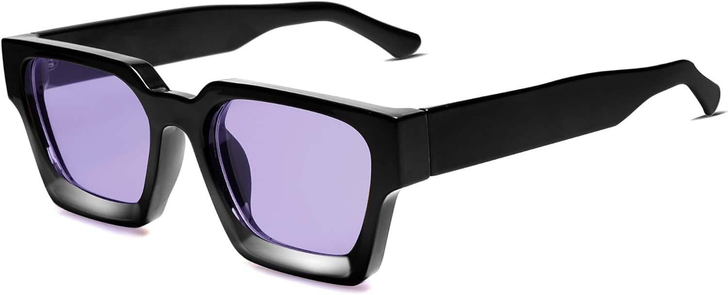 Thick Square Sunglasses for Men Women Retro Chunky Rectangle  display picture 1