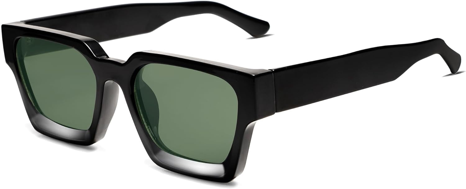 Retro 90s Chunky Square Sunglasses UV400 Protection Unisex Rectangle Shades VANLINKER Retro Small Square Sunglasses for Men Women Trendy  main image 3
