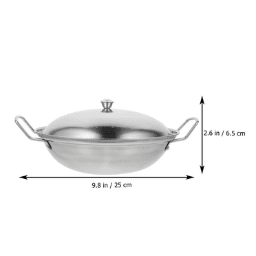 Thick Stainless Steel Anti Overflow Bar Wok With Lid Cooking Pan Household Kitchenware Dry Pot Woks Stove Kitchen Supply