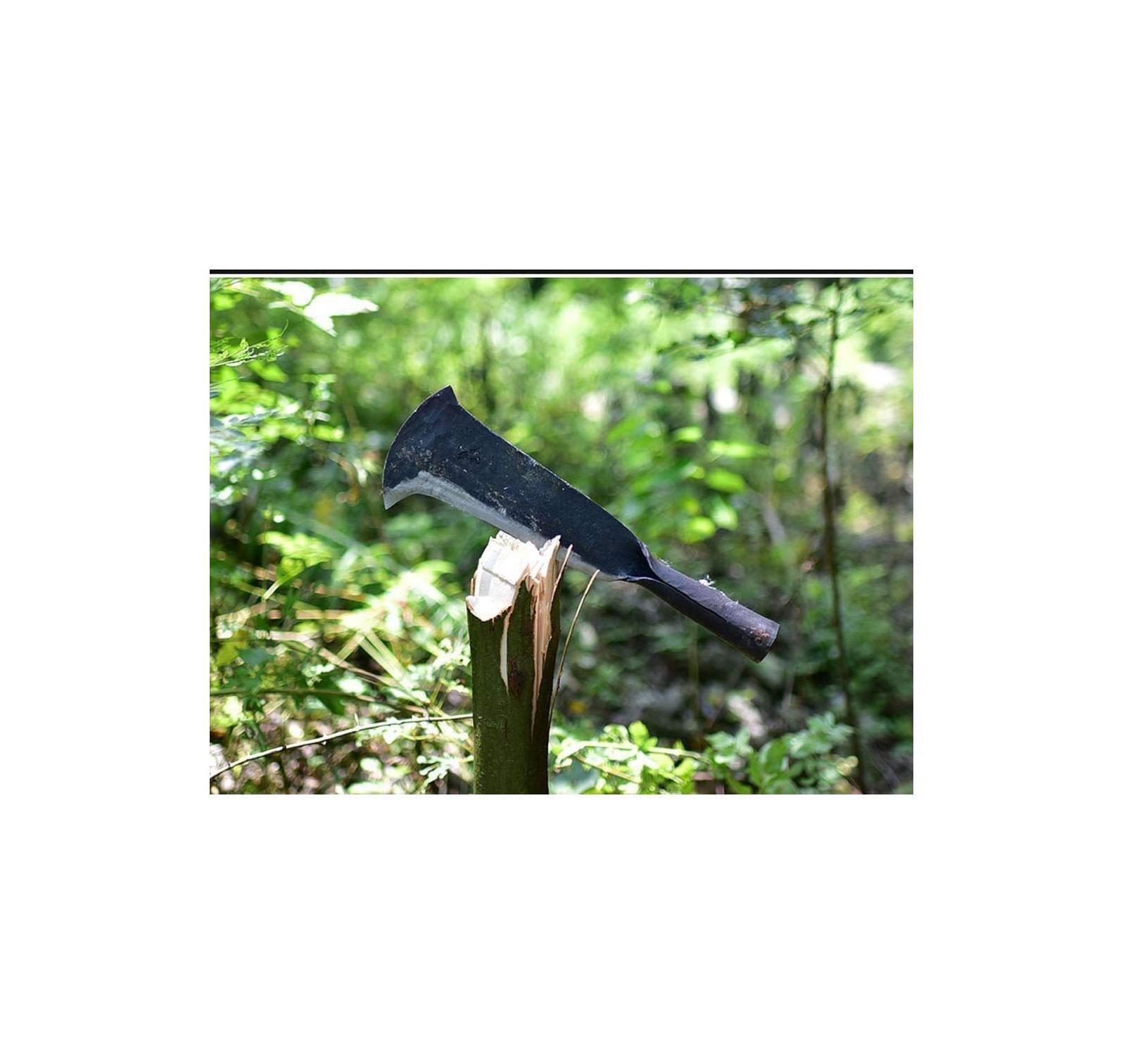 Thick Steel Blade Brush Axe , Heavy Duty Billhook Machete Hatchet with a Well Balanced . - image 1 of 7