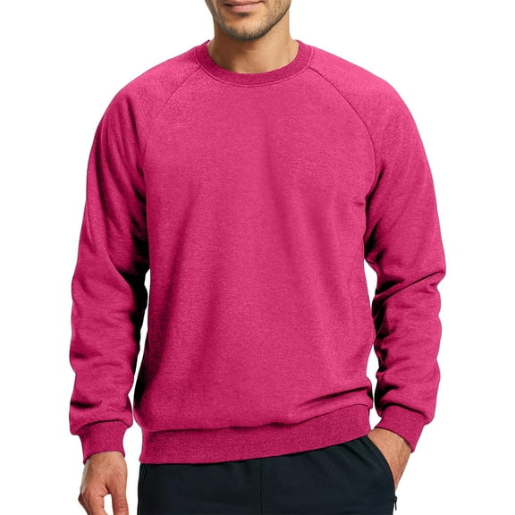 Thick Sweatshirts for Men Sherpa Big and Tall Long Sleeve Sweatshirts Heavyweight Soild Crewneck Sweatshirt Thermal Fashion Winter Mens Sweatshirt