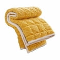 thumbnail image 1 of Thick Taffeta Velvet Mattress Pad 59"x78" - Cotton Quilted Slip-Resistant Flannel Mattress Topper Machine Washable Foldable Warm Bed Pad (Yellow)​, 1 of 7