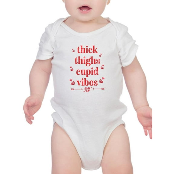 Thick Thighs And Cupid Vibes Bodysuit Infant -Smartprints Designs,  12 Months