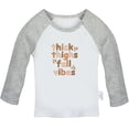 thumbnail image 1 of Thick Thighs & Fall Vibes Funny T shirt For Baby, Newborn Babies T-shirts, Infant Tops, 0-24M Kids Graphic Tees Clothing (Long Gray Raglan T-shirt, 0-6 Months), 1 of 4