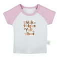 thumbnail image 1 of Thick Thighs & Fall Vibes Funny T shirt For Baby, Newborn Babies T-shirts, Infant Tops, 0-24M Kids Graphic Tees Clothing (Short Pink Raglan T-shirt, 18-24 Months), 1 of 4