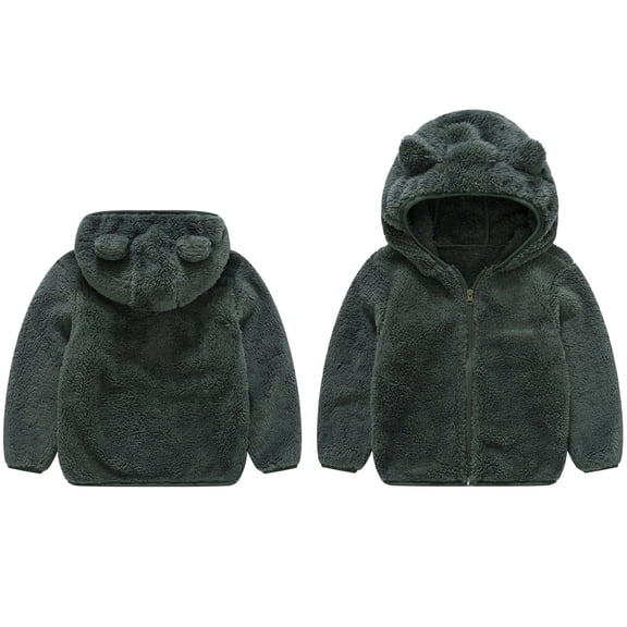 Thick Toddler Outwear Zipper Hooded Cute Warm Girls Jacket for Kids