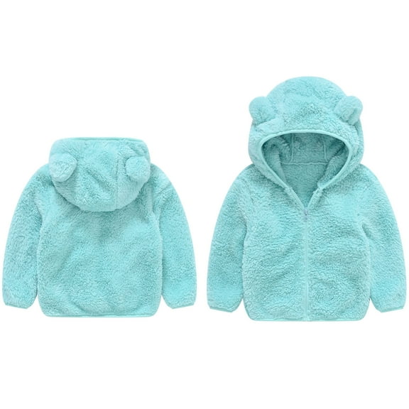Thick Toddler Outwear Zipper Hooded Cute Warm Girls Jacket for Kids